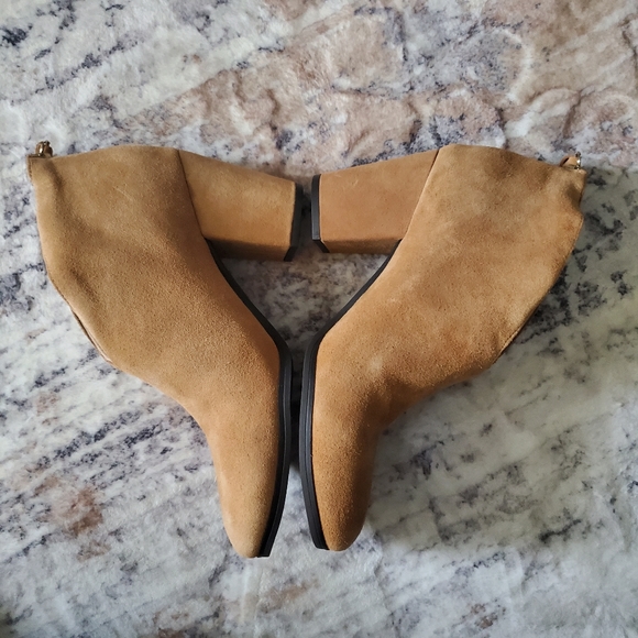 NWOT Dr. Scholl's Women's All Good Zipper Almond Toe Leather Booties camel, Sz 9 - Picture 4 of 12